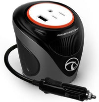 XC180 Cup Inverter, 180-watt 12V DC cigarette lighter to 120V AC to power laptop notebook & more w/ 3 USB ports 2.1A shared compatible with iPad & more