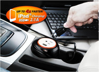 Power Bright XC120 Cup Inverter, 120-watt 12V DC cigarette lighter to 120V AC to power laptop notebook & more w/ 3 USB ports 2.1A shared compatible with iPad & more