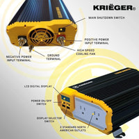 KRIËGER 1100 Watt 12V Power Inverter image of features
