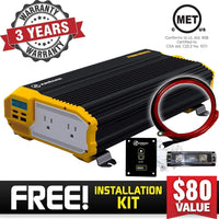 Krieger 2000 Watts Power Inverter 12V to 110V image of warranty and installation kit